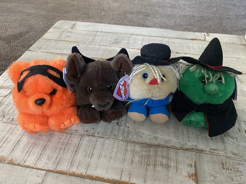 Puffkins Limited Edition Halloween Lot of 4 Ding, Hazel, Patches, Trick w/ Tags